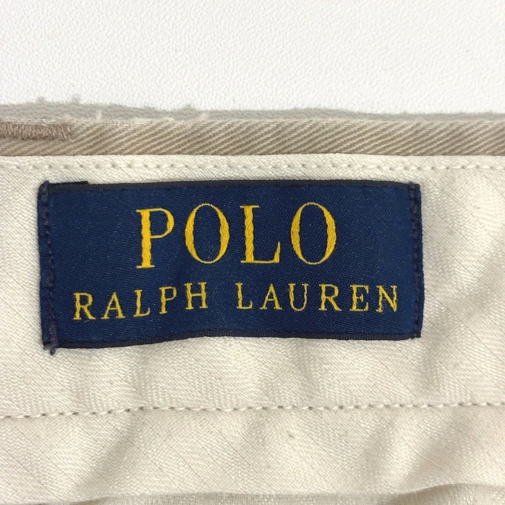 Polo Ralph Lauren Straight Leg Chino Pant Mens 36x32 Tan Classic Fit Flat Front